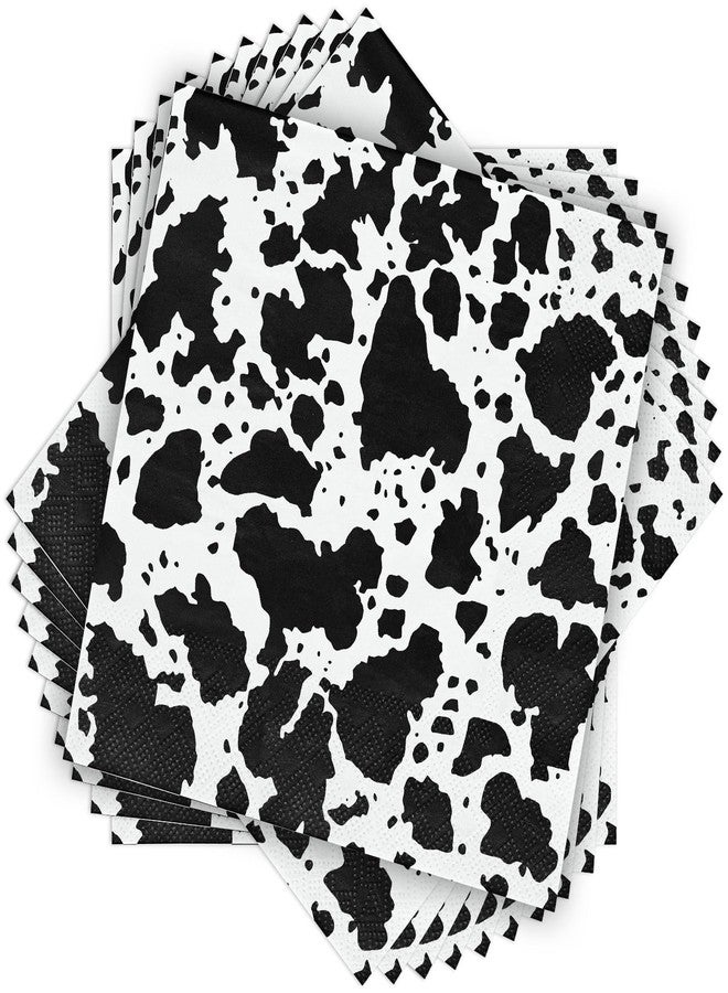 Whaline 80Pcs Cow Print Napkins Disposable Cow Spot Paper Luncheon Napkins Rustic Farm Animal Party Napkin for Home Kitchen Banquet Baby Shower Birthday Party Supplies, 6.5 x 6.5 Inch - Image 1